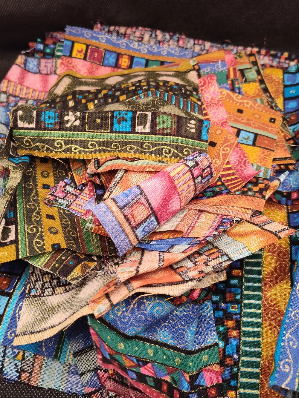 Discarded Fabric Quarters And PRECUT Squares And Scraps